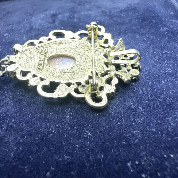 Vintage Sarah Coventry‎ CONTESSA Brooch Pin Faux Opal & Rhinestone - Picture 6 of 7